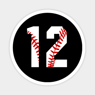 Baseball Number 12 #12 Baseball Shirt Jersey Favorite Player Biggest Fan Magnet